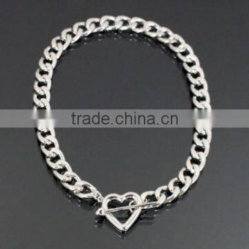 Heart Charm Fashion Toggle Link Chain Necklace