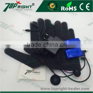 Heating glove circuit with 2 gloves heating film and controller, battary, power charger