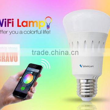 2016 Vstarcam Wifi control smart wifi lamp Remote Control 6W 20 million colors IOS Android Supported 50000hours