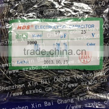 10uf 25V 4x7 Radial electrolytic capacitor