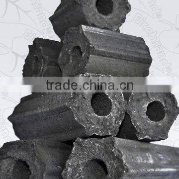 Hexagonal sawdust briquette charcoal