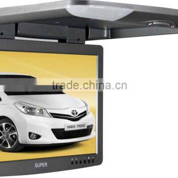 15 inch flip down roof mount car monitor player/lcd monitor with av input