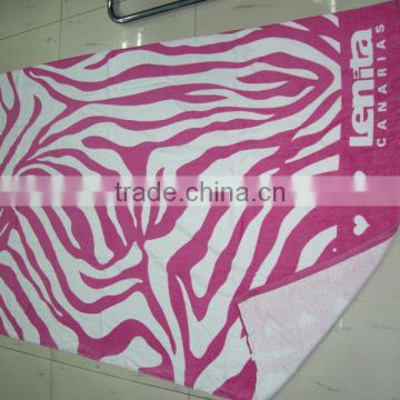 Large Velour Beach Towel With Reactive Printed