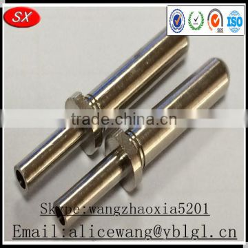 Custom hollow brass pin,brass terminal for socket in Dongguan manufacturer,ISO9001 passed
