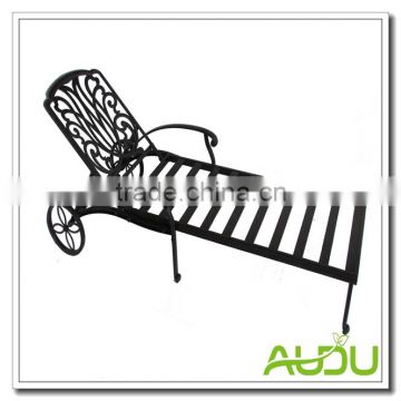 Audu Garden Outdoor Patio Cast Aluminium Chaise Sun Lounger