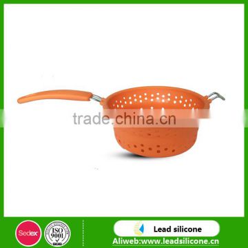 Soft Flexible Collapsible Silicone Colander For Kitchen Sink