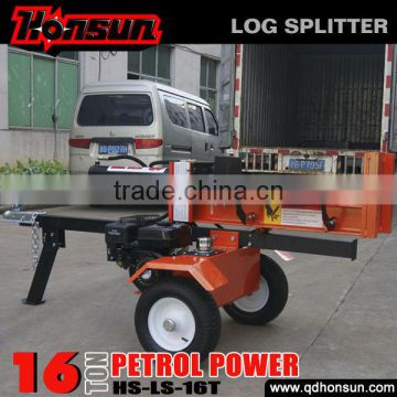 Honda GX200 engine China horizontal and vertical hydraulic electric 16 ton trailer mounted wood splitter