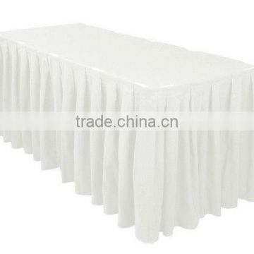 21ft accordion pleat polyester table skirt white