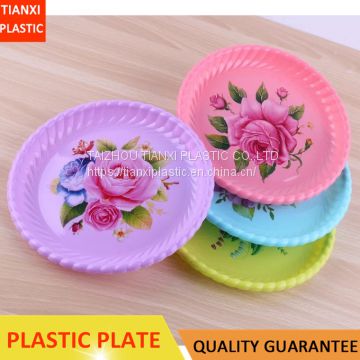 TX006 PLASTIC COLORFUL CAKE PLATE FOOD TRAY SNACK PLATE