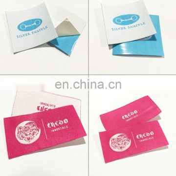 Custom Polyester woven label acrylic adhesive label for garment
