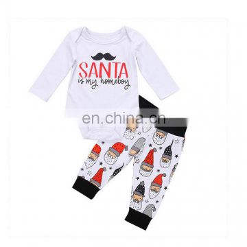 Baby Romper Long Sleeve Romper Long Pants Christmas Printed Baby Girl Boy Outfits