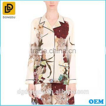 High quality 100% silk digital printing nightwear