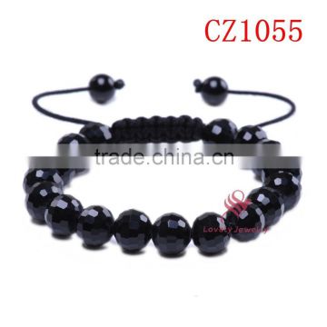 Wholesale natural stone jewelry mens vintage black onyx bracelet