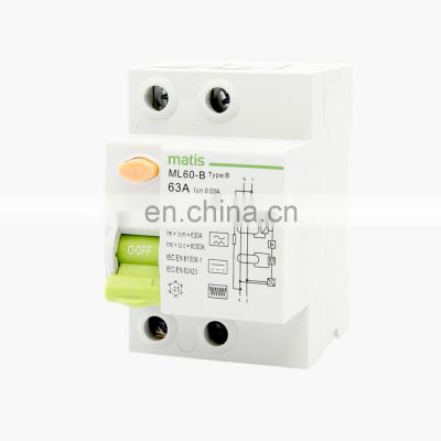 2021 new style high quality type B rccb electronic circuit breaker for EV Charging