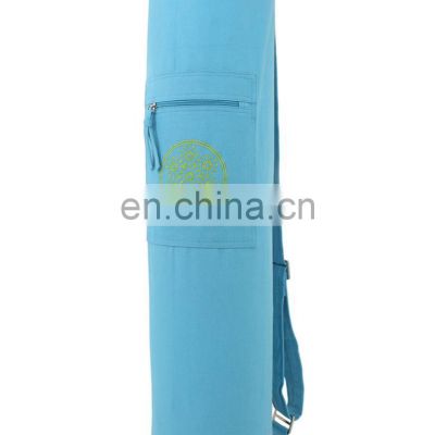 Print and plain custom option available 100% dyed cotton yoga mat bag Indian supplier