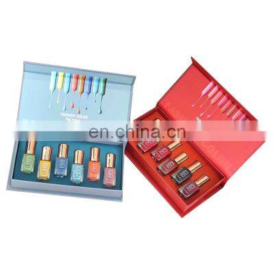 Wholesale paper empty gel nail care bottle box set nail polish packaging box