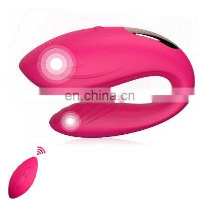 C Shaped Rechargeable Clitoral & G-Spot Wearable Vibrator With Wireless Remote Control Powerful Sex Toys For Woman