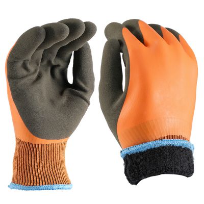 Waterproof 15G Nylon Acrylic Terry Lining Latex Double Coated Best Winter Construction Gloves