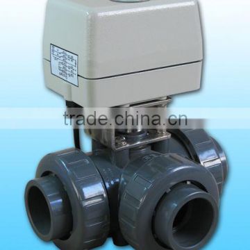 KLD400 3-way actuator Ball Valve(upvc) for automatic control,water treatment, process control, industrial automation