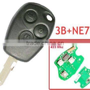 Good quality 3 Button Remote Key With 7946 Chip Round Button With NE73 Blade for Renault