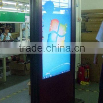 Double side touch screen advertising display with floor stand