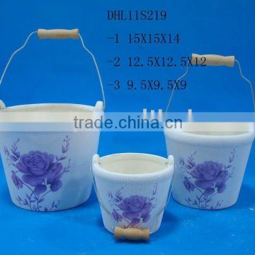 Ceramic crackleware barrel