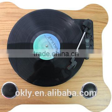 Wooden USB Portable turntable Vinyl LP player gramophone with Aux in