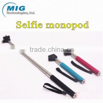 Hot extendable monopod selfie stick, handheld camera photo monopod with adjustable phone holder 3 colors
