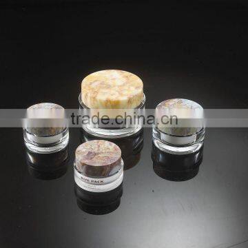 Light Marble Pattern Cosmetic Round Straight Acrylic Cream Jars