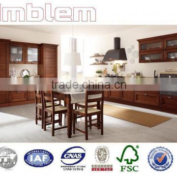 deep color luxury solid wood kitchen cabinet