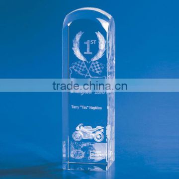 3d laser engraved crystal block engraved logo crystal trophy awards for winner or glass sports souvenirs