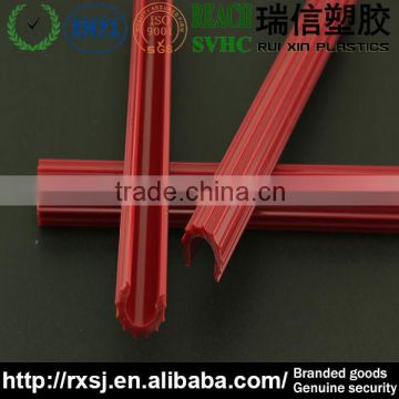red rigid plastic extrusion profile