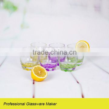 6pcs glass beer cup set with based color