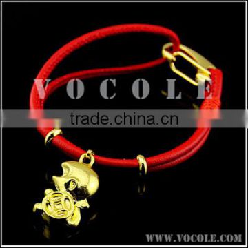 Gold monkey pendant animal design red string bracelet 2016 hot sell