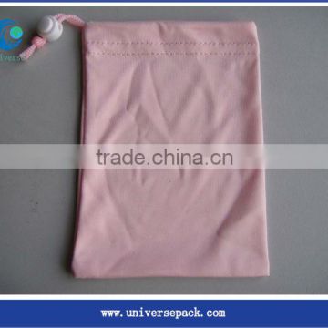 custom pink drawstring glasses bag