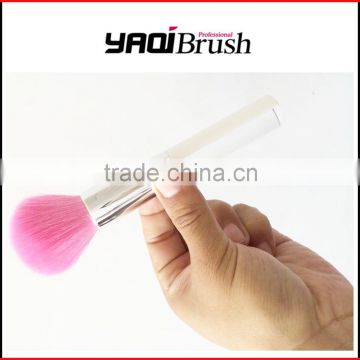 Plastic handle makeup brush,pink hair makeup brush,makeup cheek brush