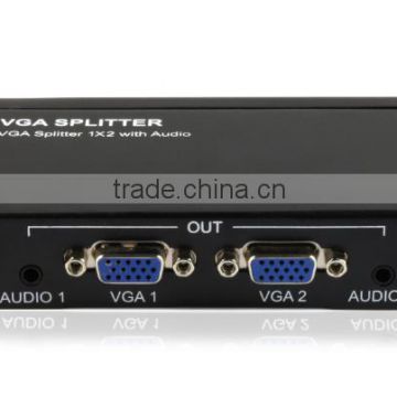 China alibaba VGA Splitter 2 outputs 1 inout 1X2 with 3.5mm Stereo Audio
