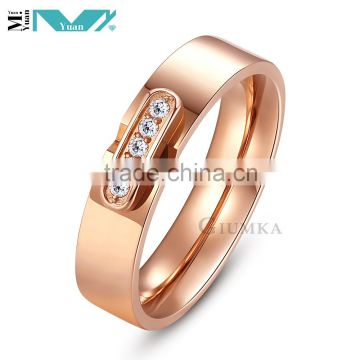 Women's Clear AAA CZ Stainless Steel Wedding Fashion Ring Band