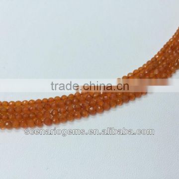 #185ANM Natural Gemstone Round Faceted Loose Beads Carnelian