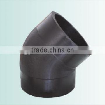 Manufacturer HDPE pipe fitting for water supply 45 degree elbow (Butt fusion)