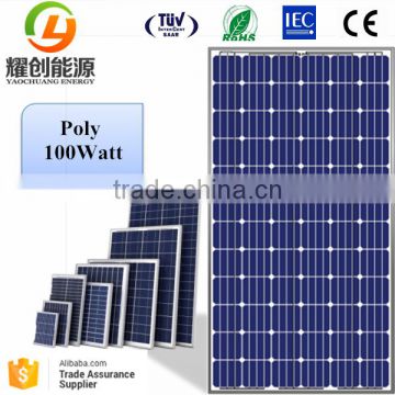 IEC/TUV/CE/EL certified solar panel 100w poly crystalline silicon 100watt panel