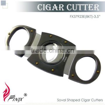 Black Titanium Plated Stainless Steel Custom Cigar Cutter