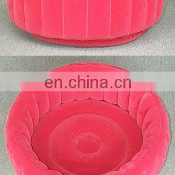 Inflatable flocked pet dog bed