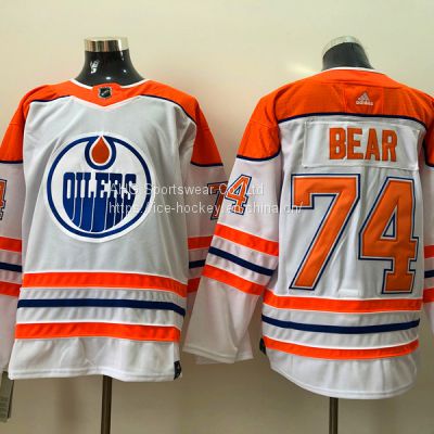 Edmonton Oilers #74 Bear White Jersey