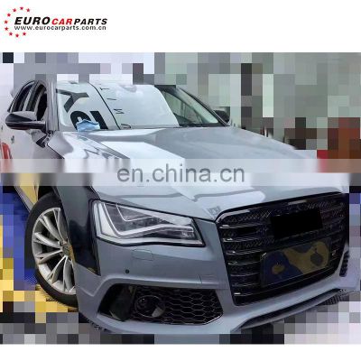 AD A8 to RS8 style body kit full set parts body 2012-2014y pp material front bumper front grille and rear bumper