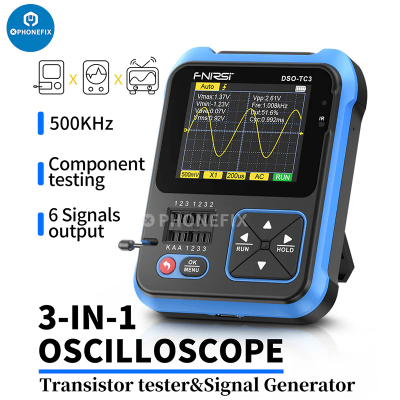 FNIRSI DSO-TC3 Digital Oscilloscope Portable Handheld 3 in 1 Diode LCR Transistor Tester
