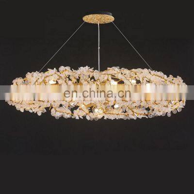 Large Modern Led Light Chandelier Dining Room Luxury Branch Glass Chandelier