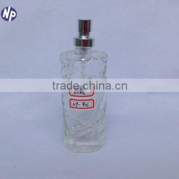 80ml white glass perfume bottle with aluminum pump sprayer