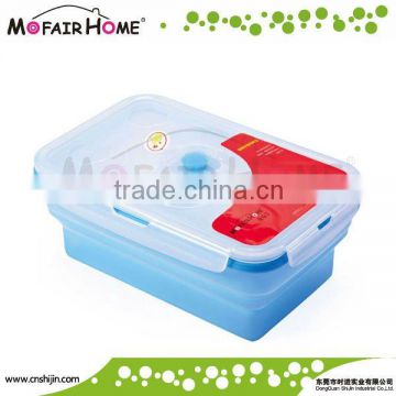 Kitchenware rectangle foldable silicone thermal food containers