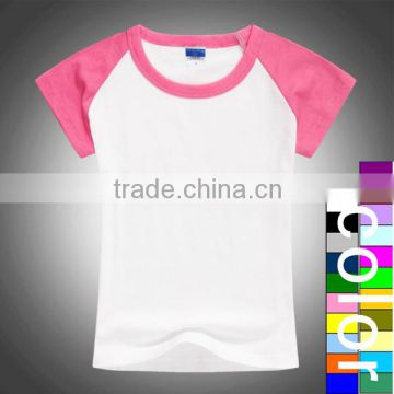 Wholesale children raglan baseball tops, kids/adults blank tee,t-shirt girls,Advertising Promotion Tshirt Supplier,unisex tshirt